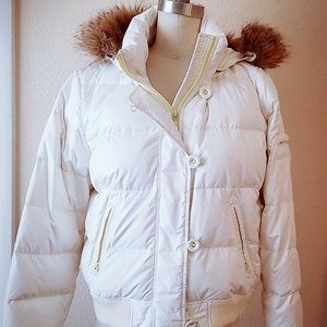 Gap White puffer jacket Women's L